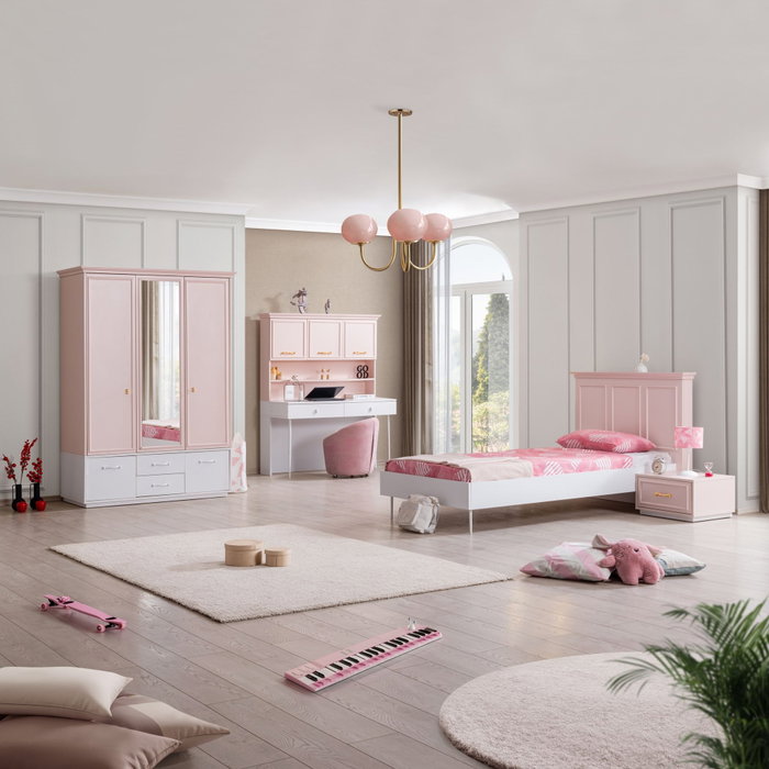 Hanah Home Escritorio de Estudio Rosa y Blanco